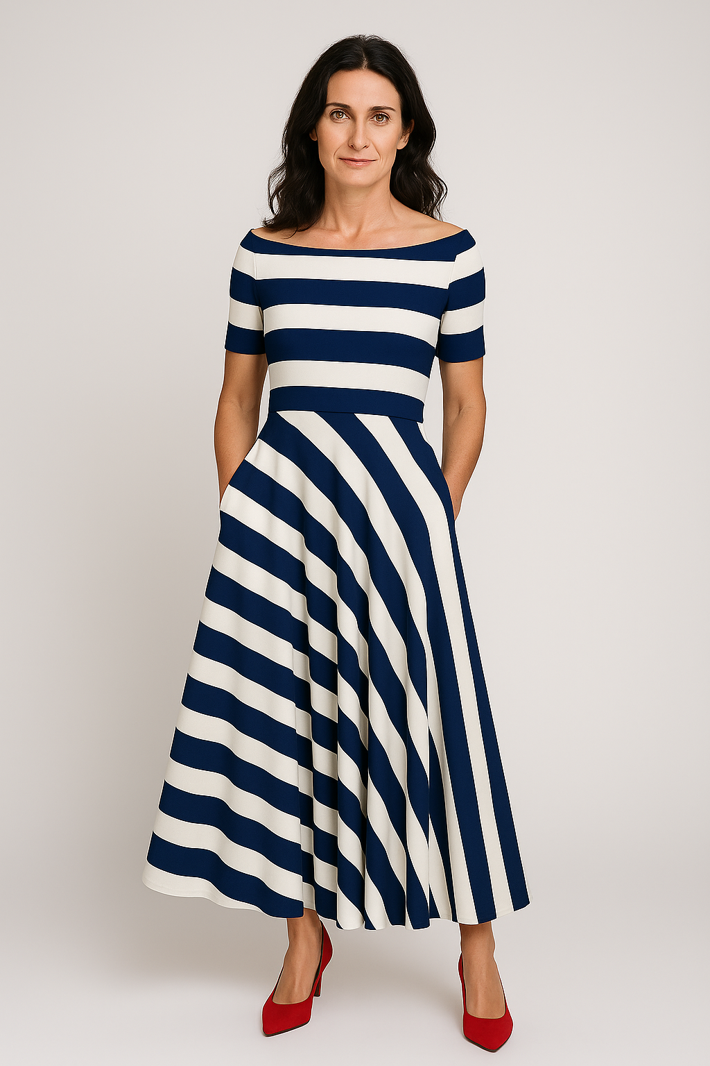 Samantha| Bequemes Gestreiftes Maxikleid Sommer für Damen