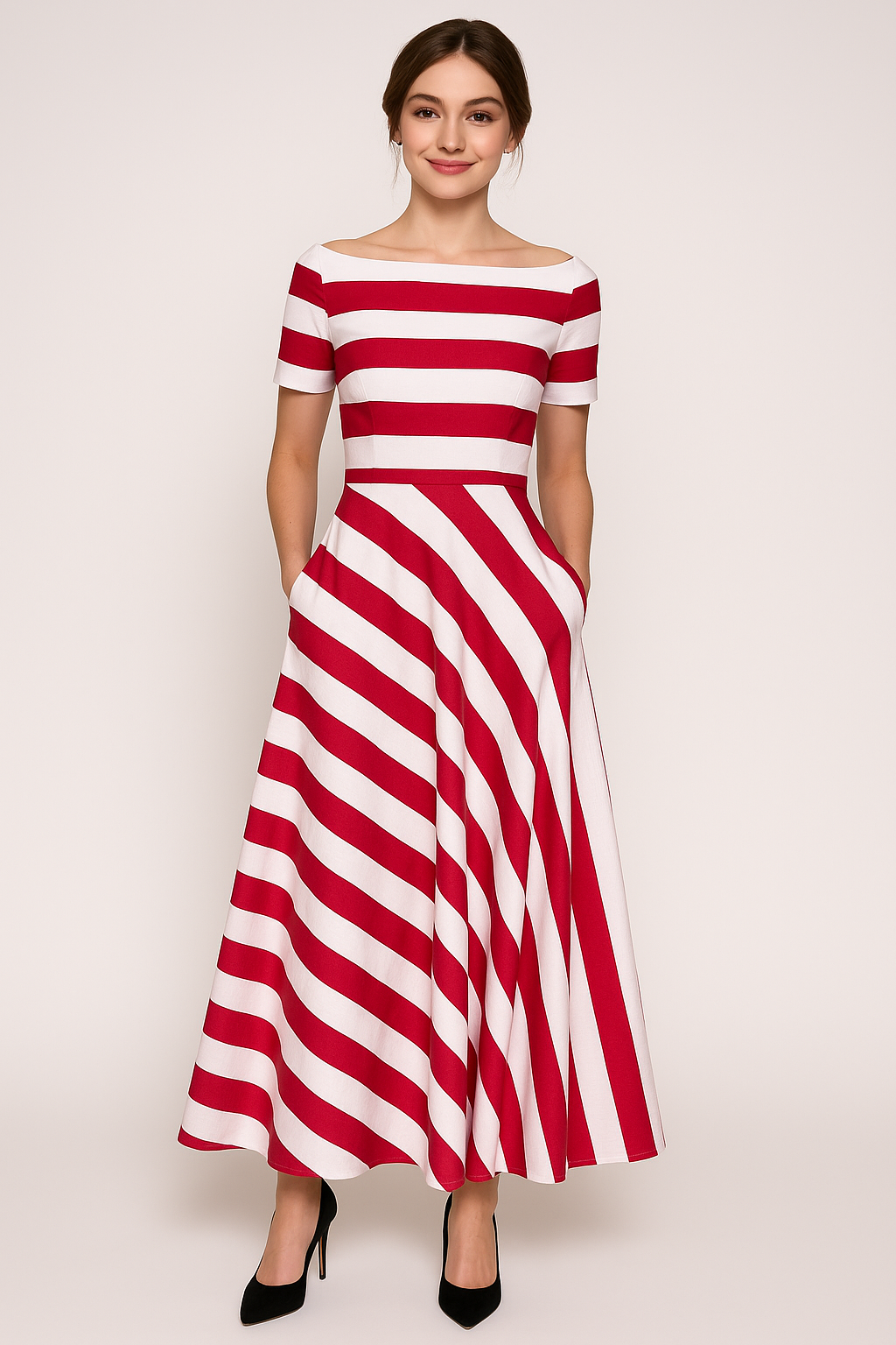 Samantha| Bequemes Gestreiftes Maxikleid Sommer für Damen