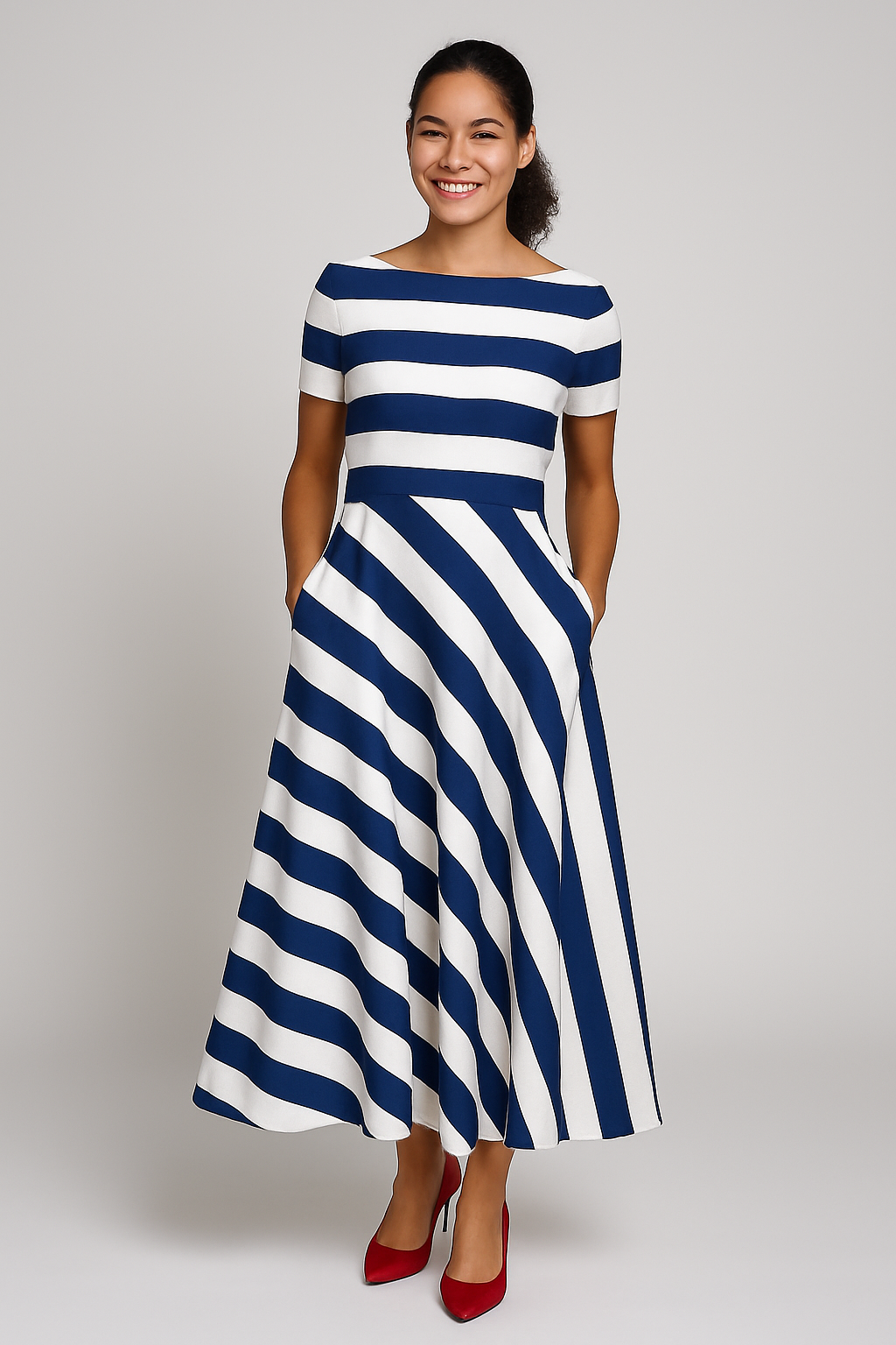 Samantha| Bequemes Gestreiftes Maxikleid Sommer für Damen