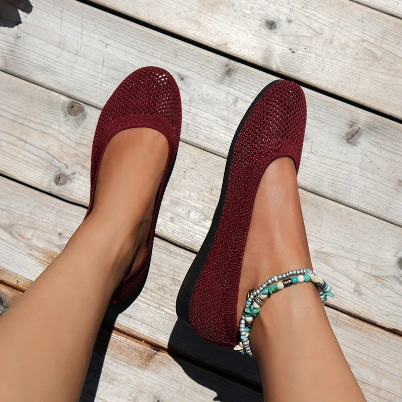 Atmungsaktive Slip-On Wohnungen Damen Schuhe - Penelopa