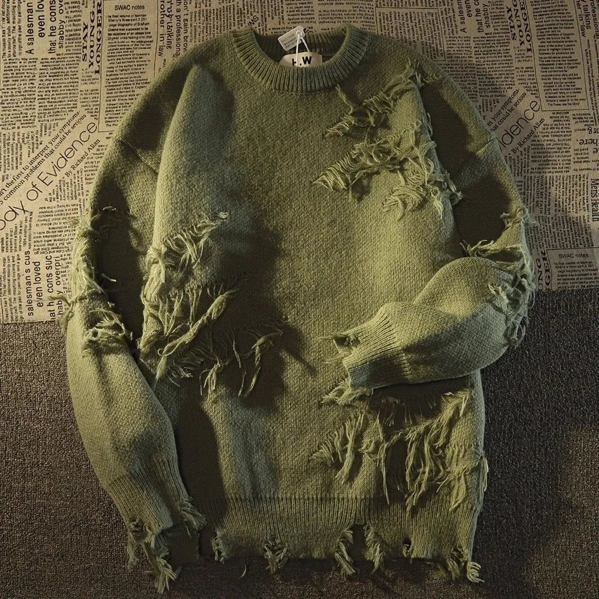 Ripped Retro Pullover für Männer