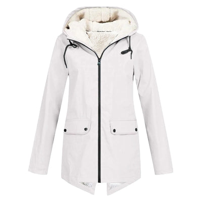 Sherpa-gefütterte Zip-Up-Jacke mit Kapuze für Frauen