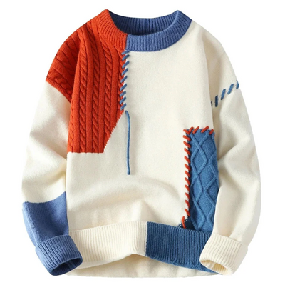 Moderner Patch-Strickpullover für Männer