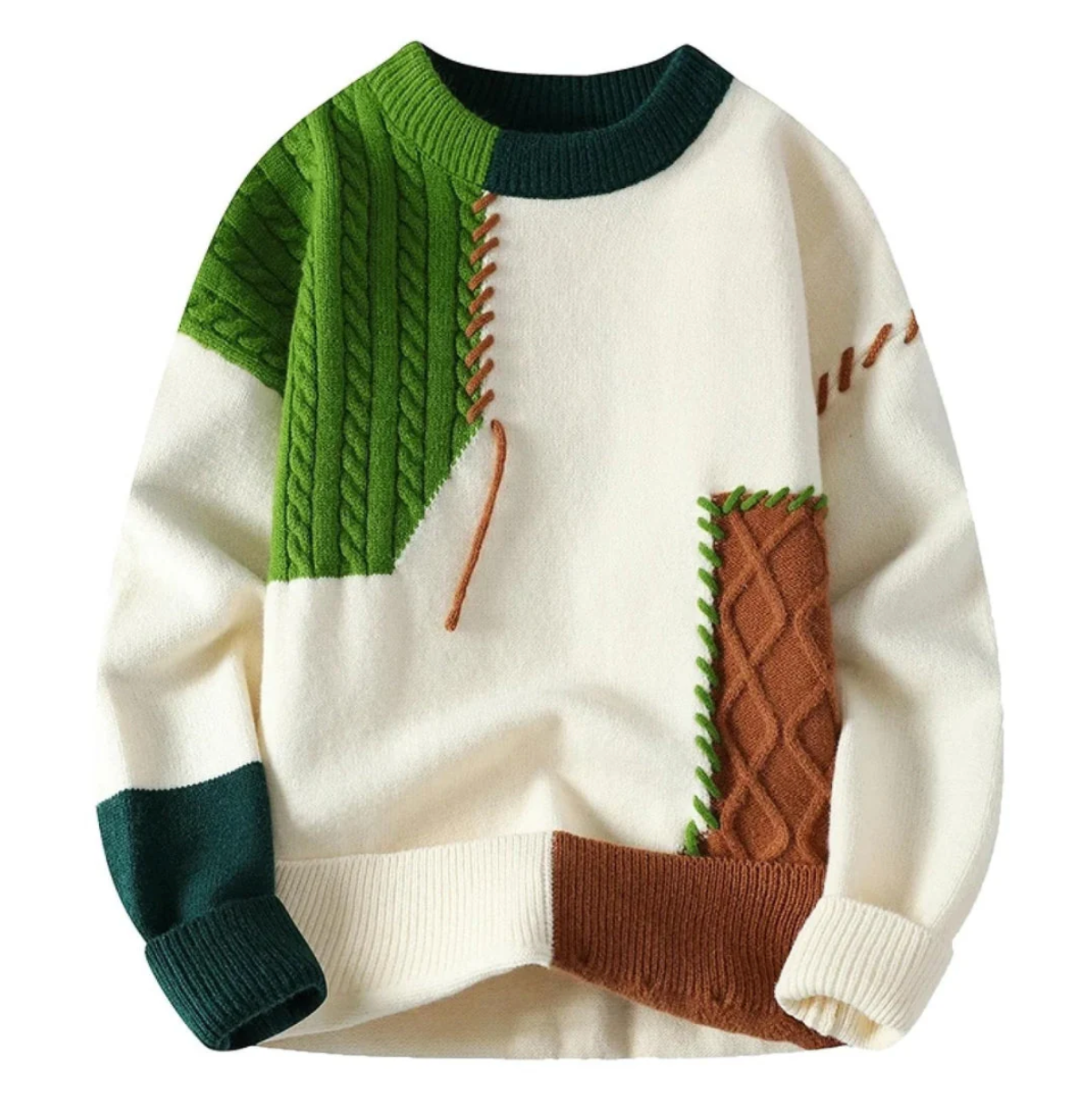 Moderner Patch-Strickpullover für Männer