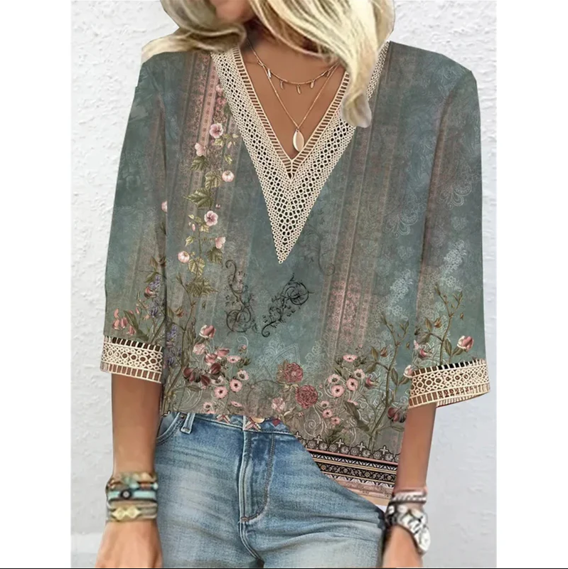 Holly - modische bluse mit v-ausschnitt für damen