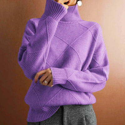 Rollkragenpullover in Violett - Emma