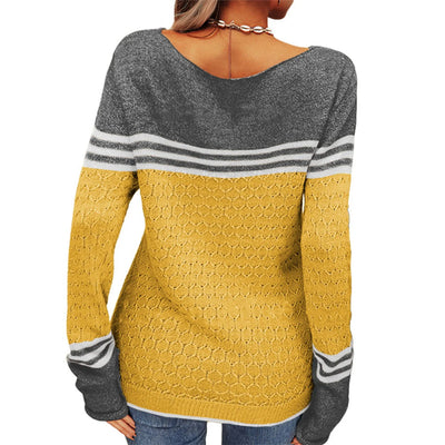 Gestreifter Strickpullover Blau - Sophia