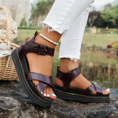 Damen Sandalen mit Gepolsterte Sohle für Sommer - Ricotta