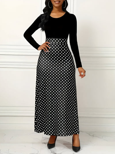 Sabine | Mühelos Elegantes Polka-Dot-Maxikleid