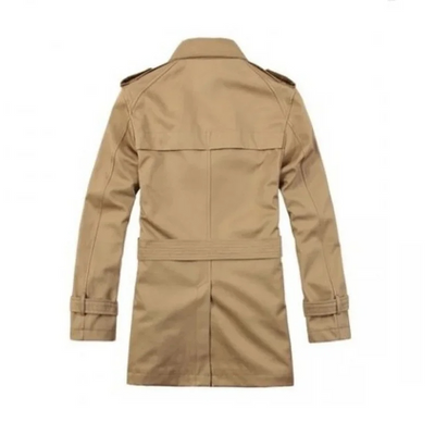 Herren Trenchcoat Lang mit Gürtel - Eleganter Businessmantel