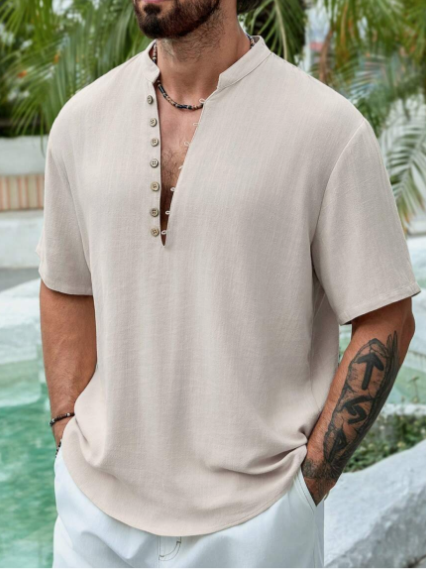 Modernes Leinen Herren Hemd