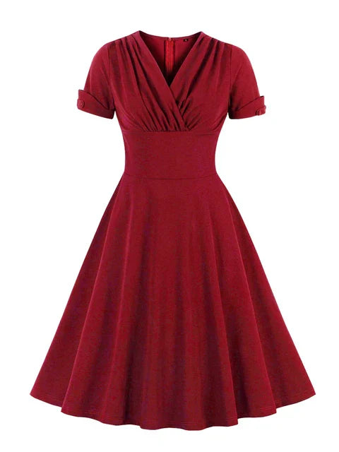 Eva - schwarzes v-ausschnitt wickelkleid