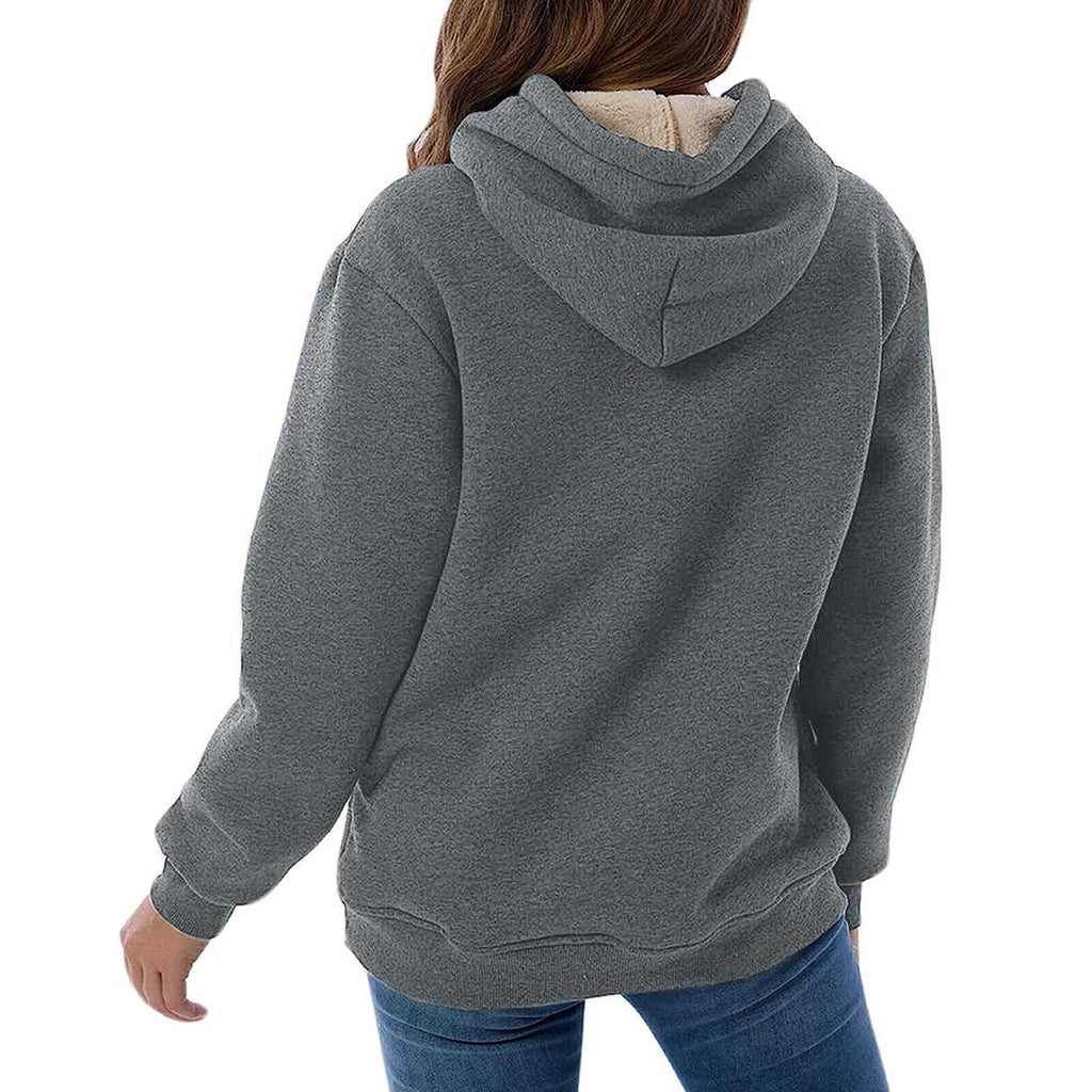 Plüschgefütterter Hoodie mit kuscheliger Innenseite für Frauen
