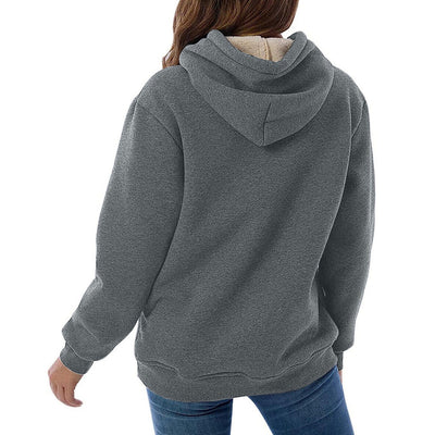 Plüschgefütterter Hoodie mit kuscheliger Innenseite für Frauen