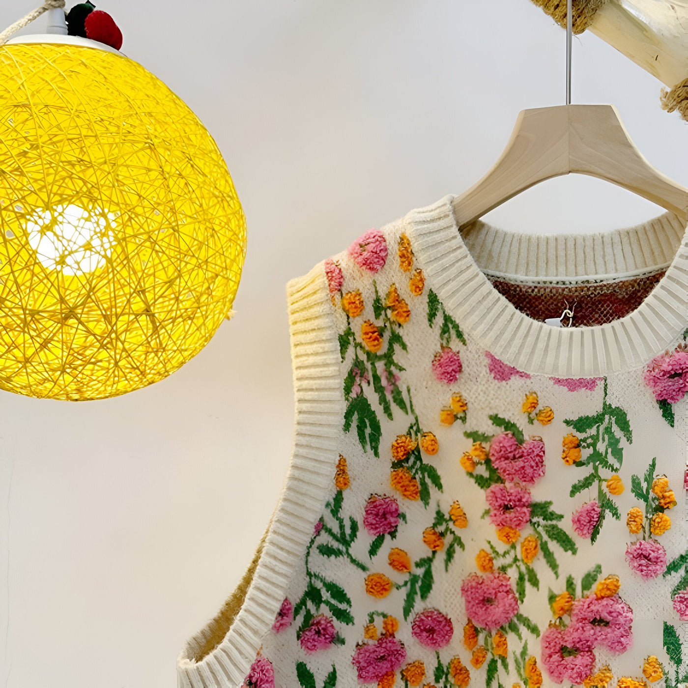 Aiden | Koreanischer Stil Pink Peach Blossom Strickweste