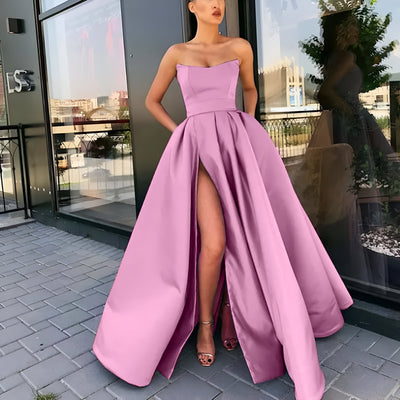 Olivia | Elegantes Abendkleid mit hohem Schlitz