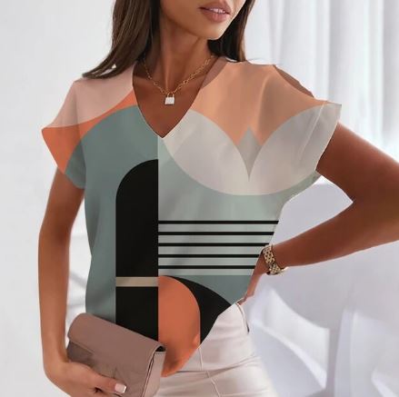 Afrika - modisches t-shirt mit v-ausschnitt