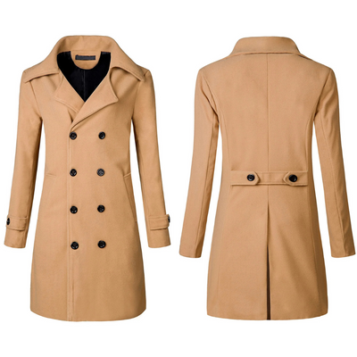 Herren Wollmantel – Eleganter Doppelreiher für Business & Freizeit