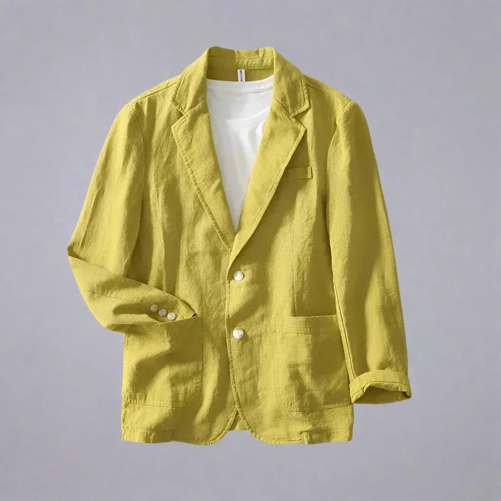 Herren Leinen-Baumwoll Sakko Slim Fit