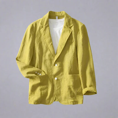 Herren Leinen-Baumwoll Sakko Slim Fit