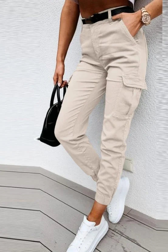 Damen Cargo-Hose mit aufgesetzten Taschen - Lässiger Military-Style