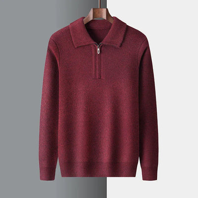 Herren Kaschmir Troyer Pullover - Warme Strickmode