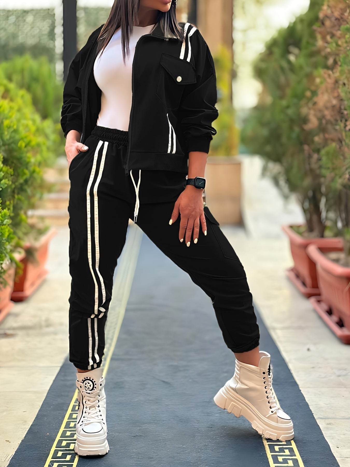 Warme Damen-Freizeitkleidung: 3-teiliges Set für Herbst und Winter