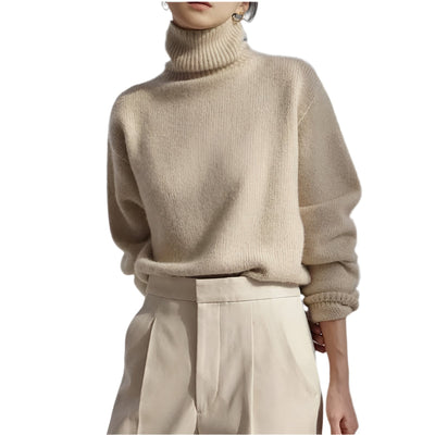 Warmer Damen Rollkragen-Pullover aus Strick | Weicher Winter-Pullover