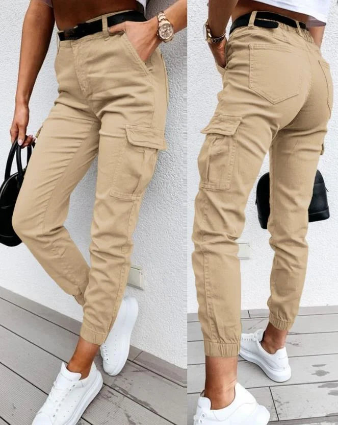 Damen Cargo-Hose mit aufgesetzten Taschen - Lässiger Military-Style