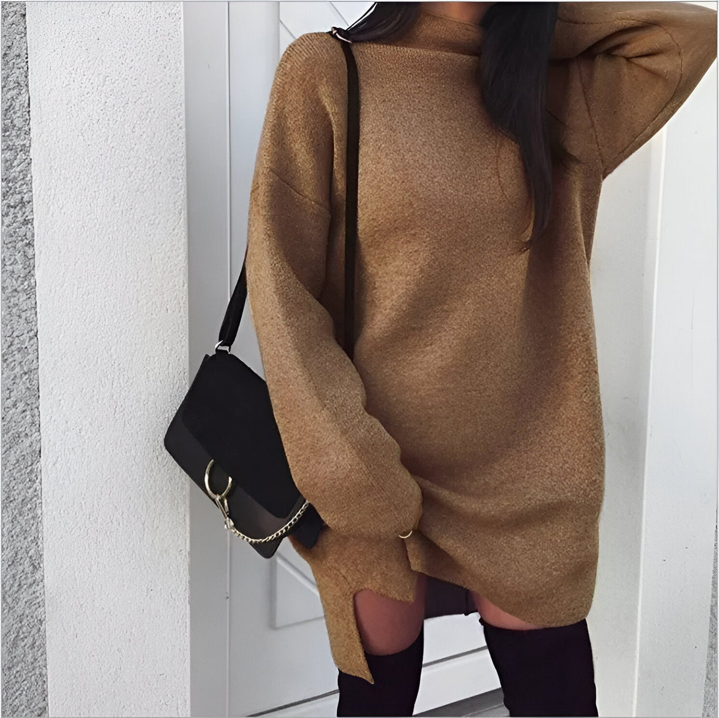 Saskia |  Herbst Oversized Rollkragenkleid