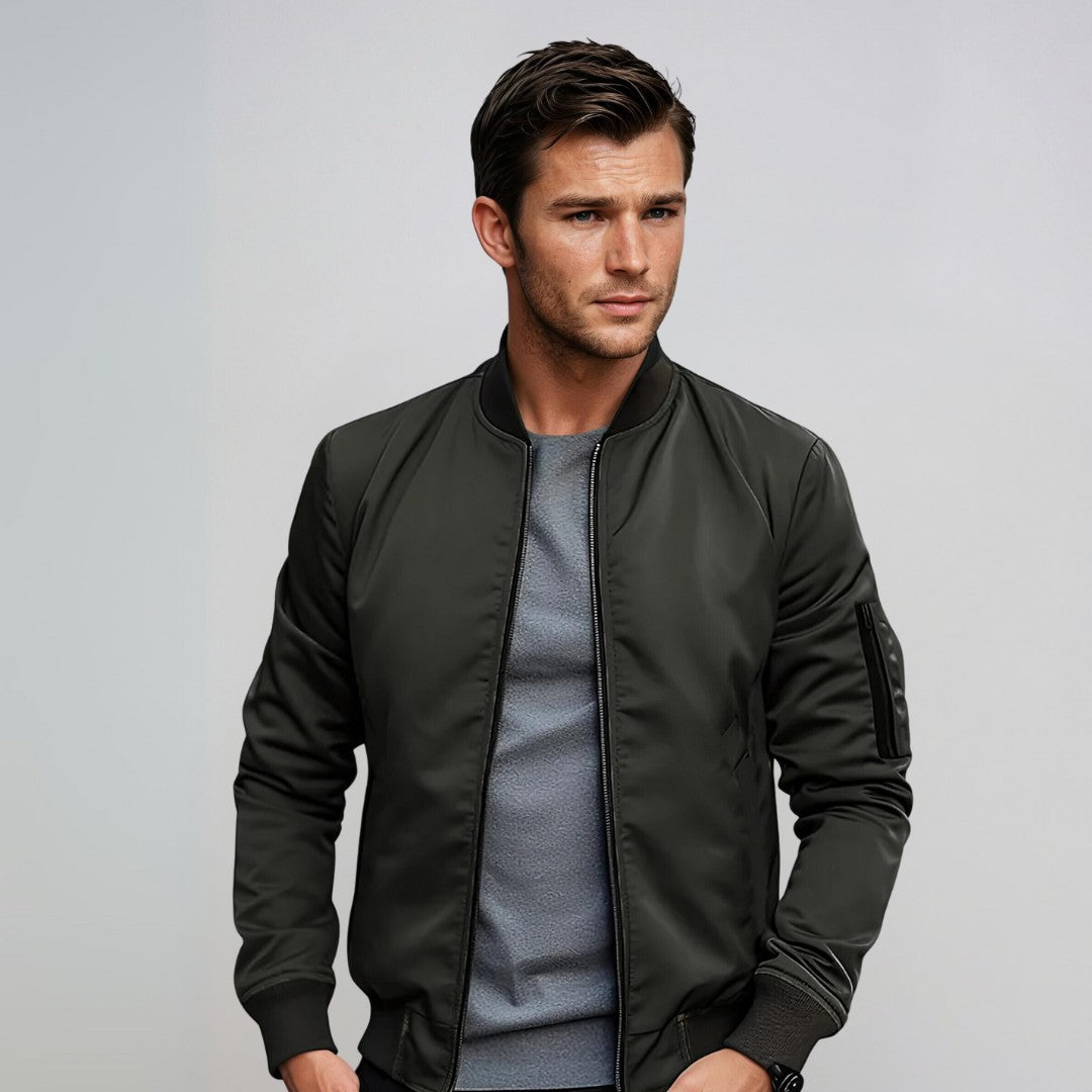 Zeitlose Herren Bomberjacke mit Reißverschluss