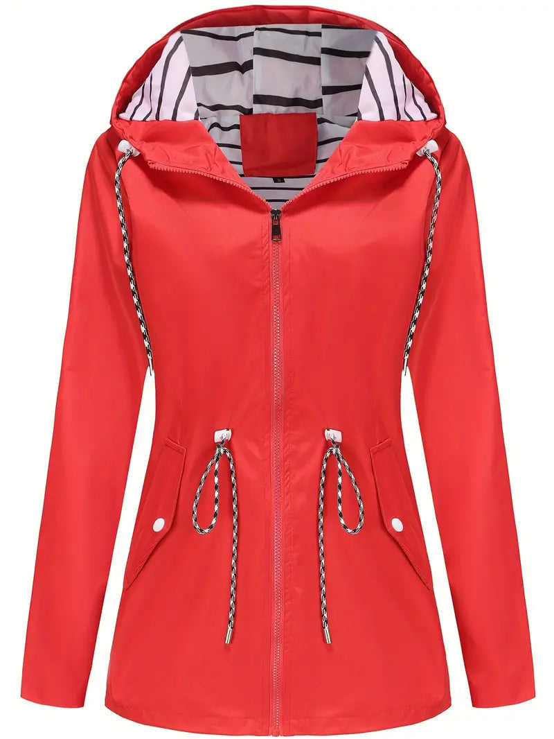 Wasserdichte Damen Regenjacke mit Kapuze - Winddicht & Atmungsaktiv für Herbst/Winter