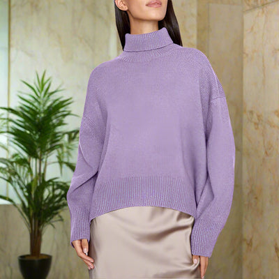 Warmer Damen Rollkragen-Pullover aus Strick | Weicher Winter-Pullover