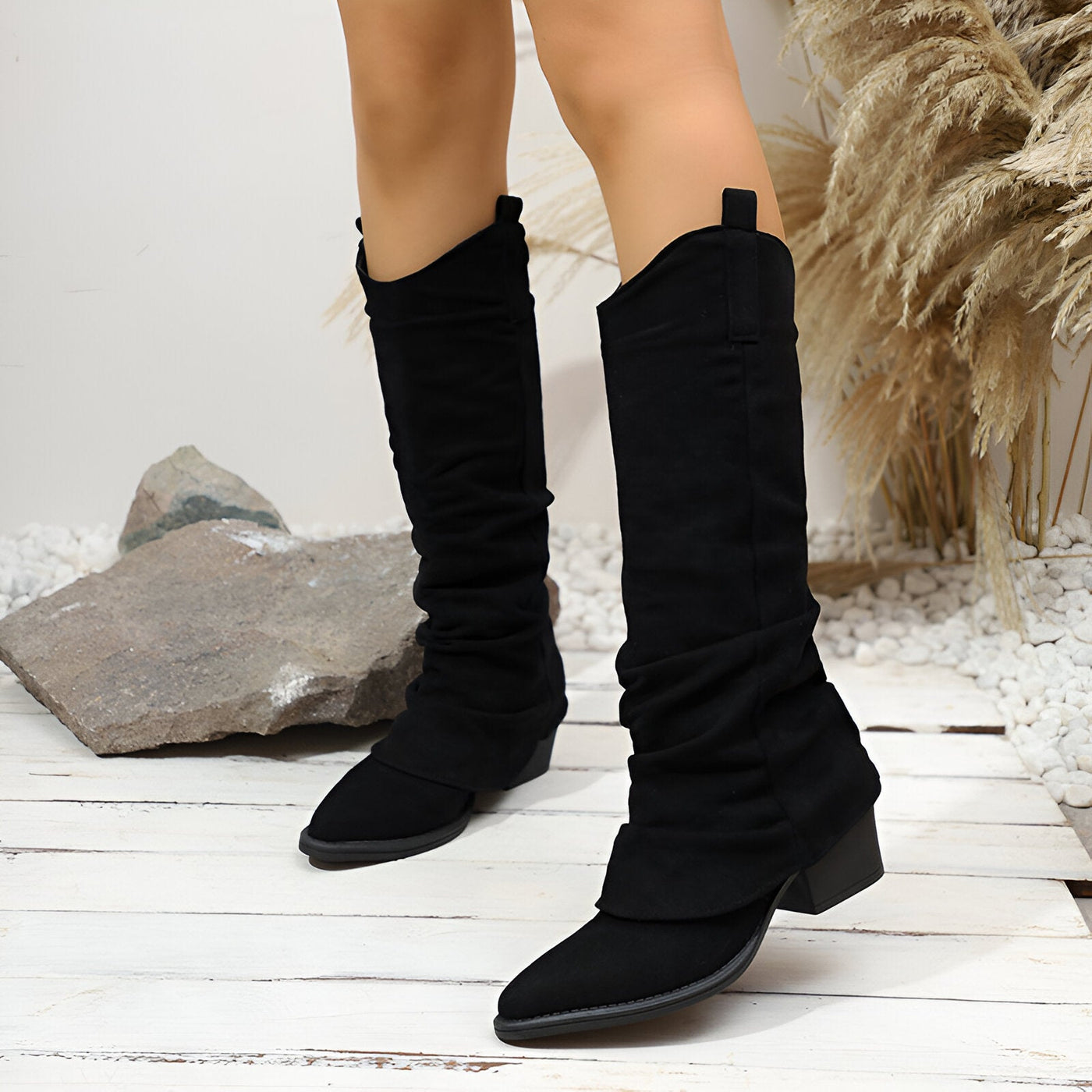 Yara | Vintage Kniehohe Stiefel
