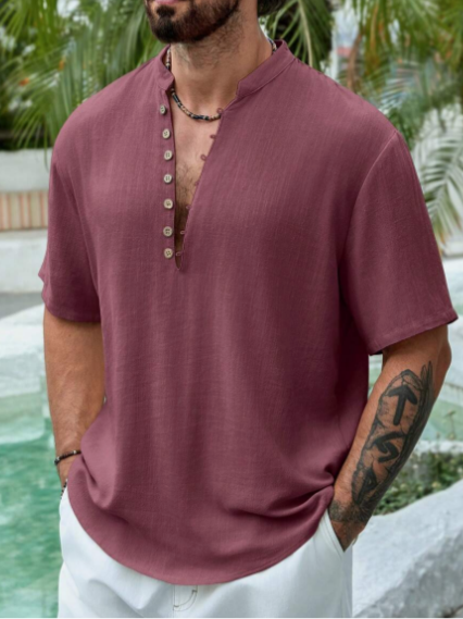 Modernes Leinen Herren Hemd