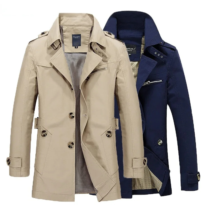 Herren Wollmantel in Premium-Qualität - Eleganter Doppelreiher Wintermantel