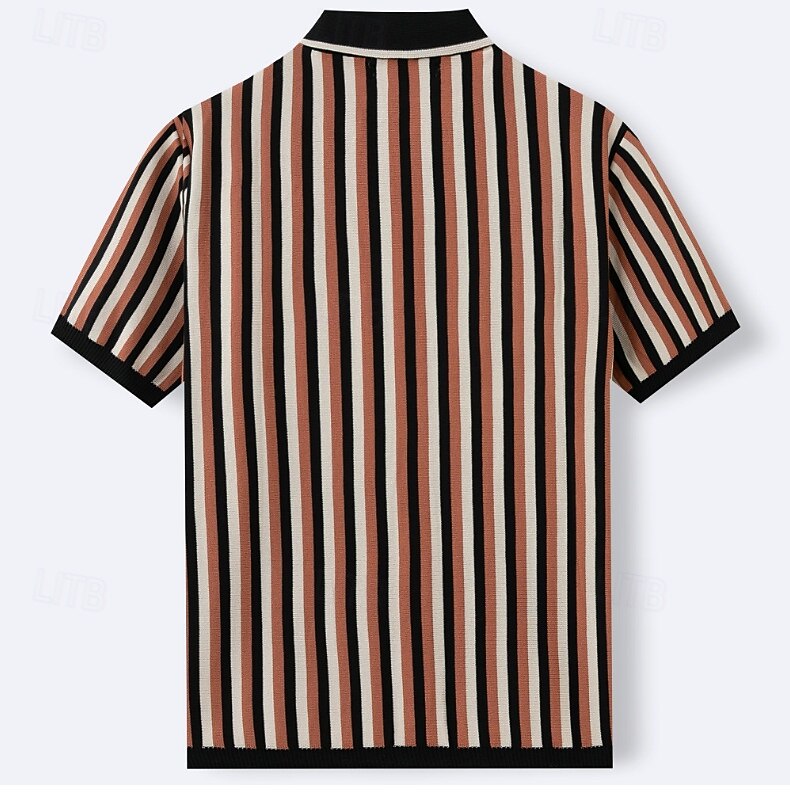 Renzo – Das gestreifte strickpolo für männer mit stilgefühl und premium-charakter