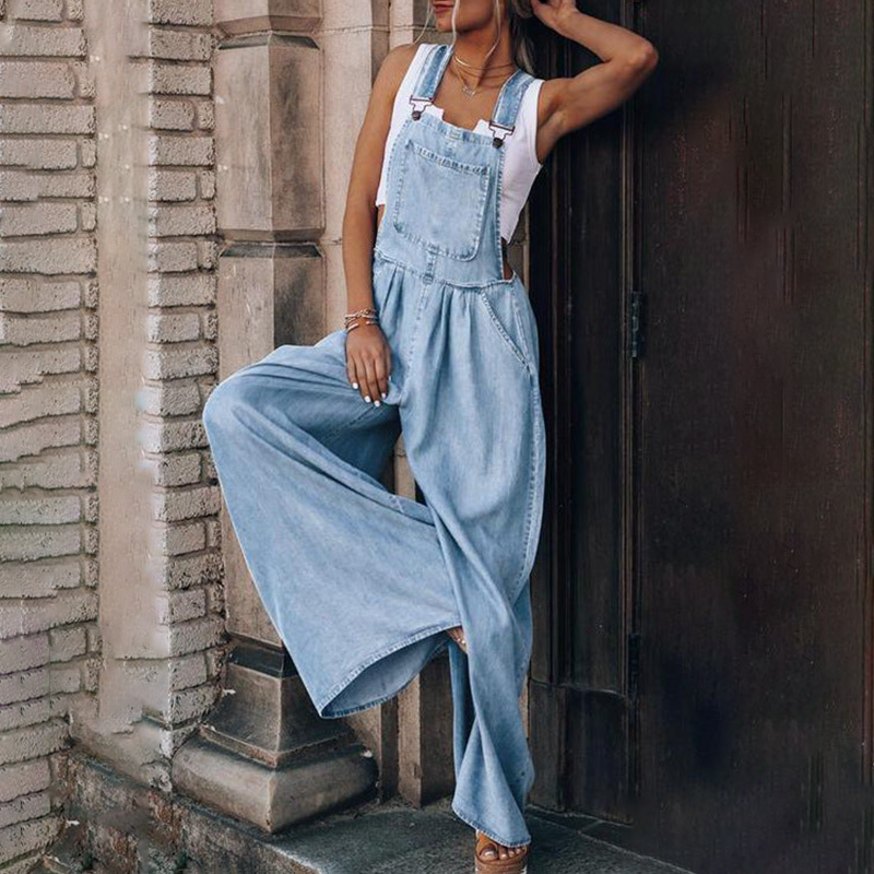 Lässiger Damen Denim Overall - Bequemer Einteiler für Frauen