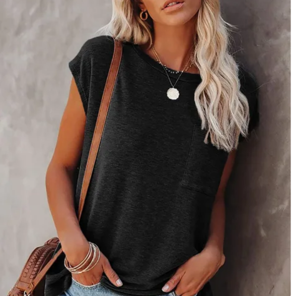 Lässiges Damen Oversize-Shirt mit Brusttasche | 100% Baumwolle | Locker geschnitten