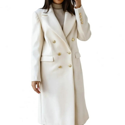 Eleganter Damenmantel - Figurbetont mit Taschen und Knöpfen