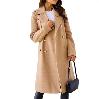 Eleganter Damenmantel - Klassisches Design mit Knöpfen und Taschen