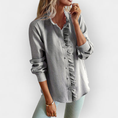 Elegante Damen Rüschenbluse