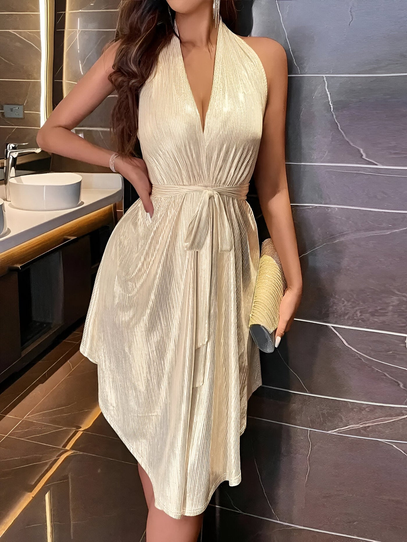 Heloise | Damen V-Ausschnitt Blusenkleid