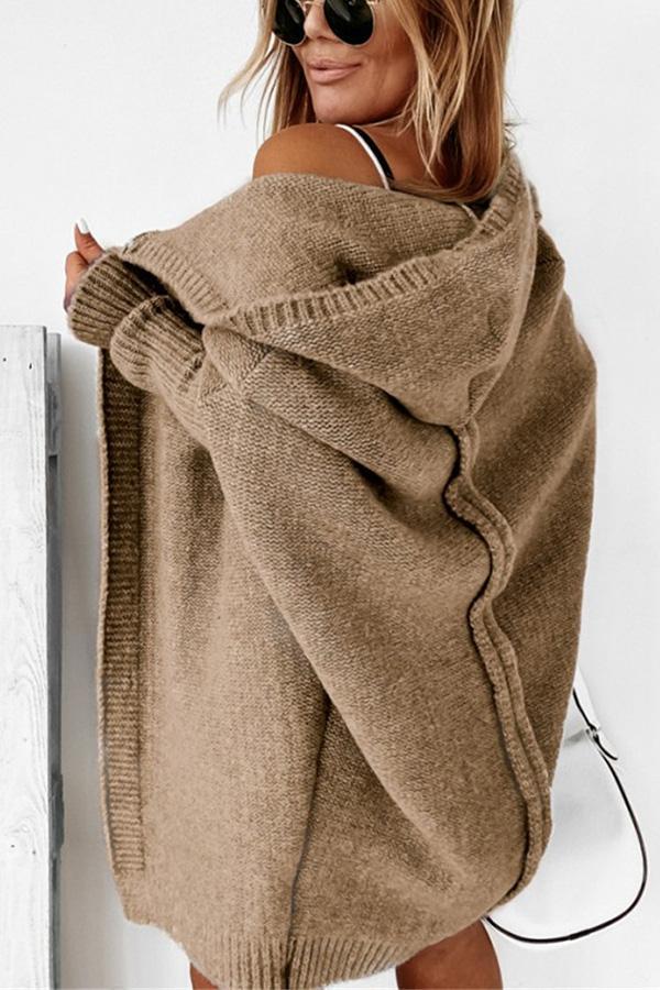 Blaue Kapuzenjacke mit Fledermausärmeln – Lara