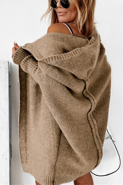 Blaue Kapuzenjacke mit Fledermausärmeln – Lara