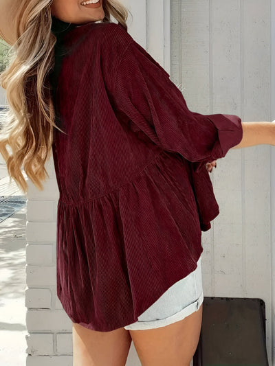 Madelhari | Lässige Button-Down Bluse mit Schlagärmeln