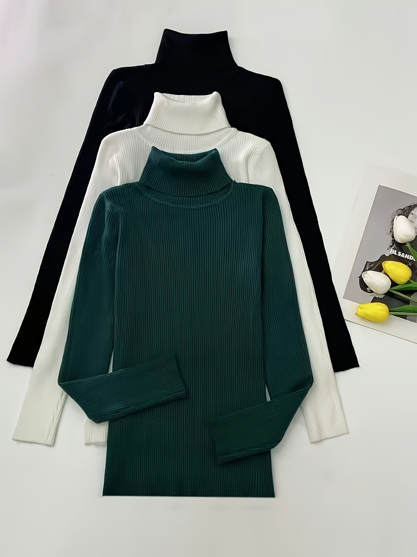 Eleganter Rollkragenpullover – Klassischer Langarm-Style