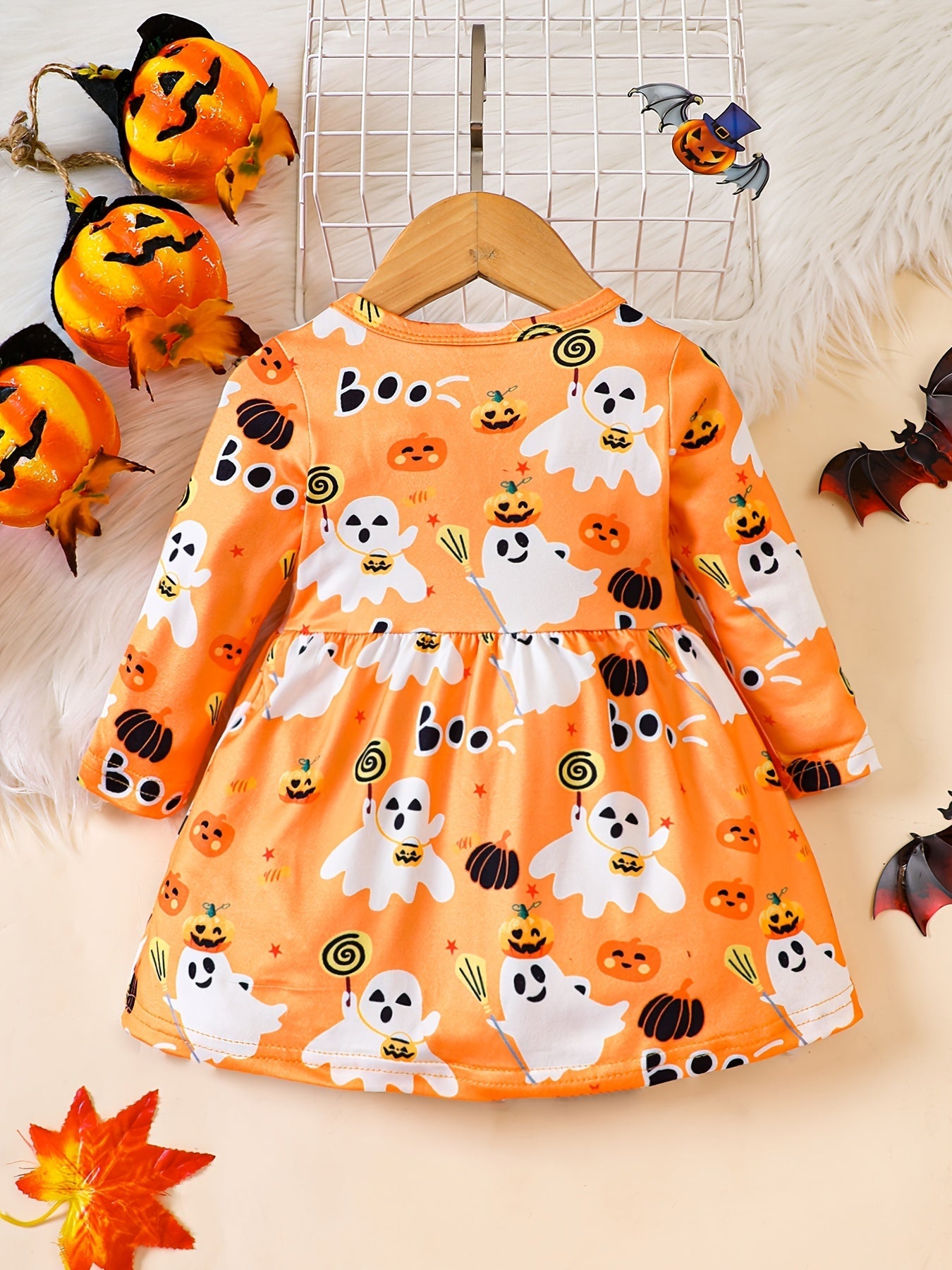 Halloween-Kleid für Baby Mädchen mit Print