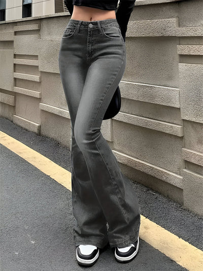 Camila | High-Waist Flare Stretch Mustache Jeans