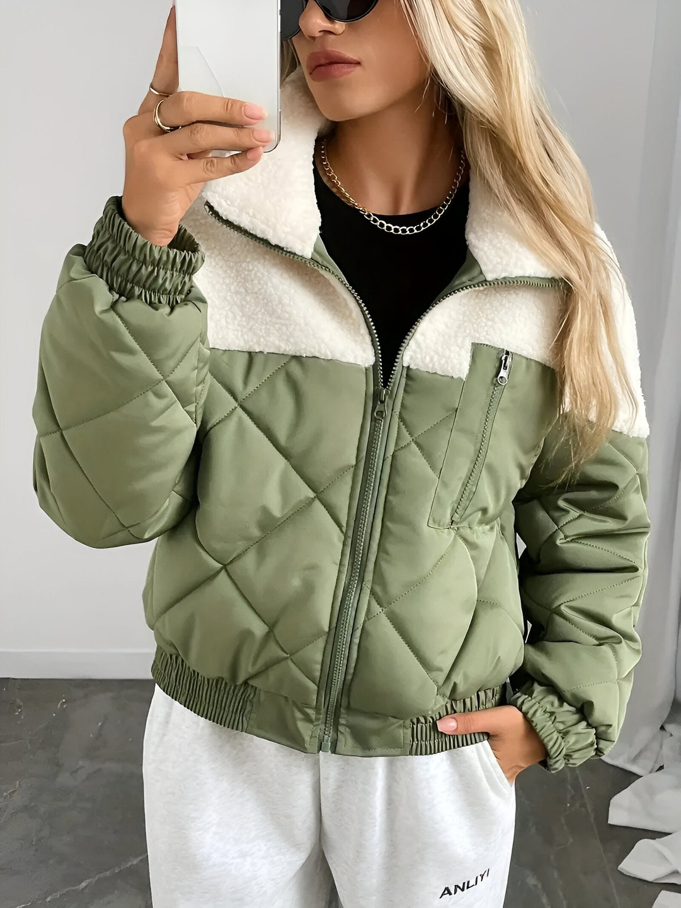 Deliza | Farbblock Reißverschlussjacke